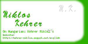 miklos kehrer business card